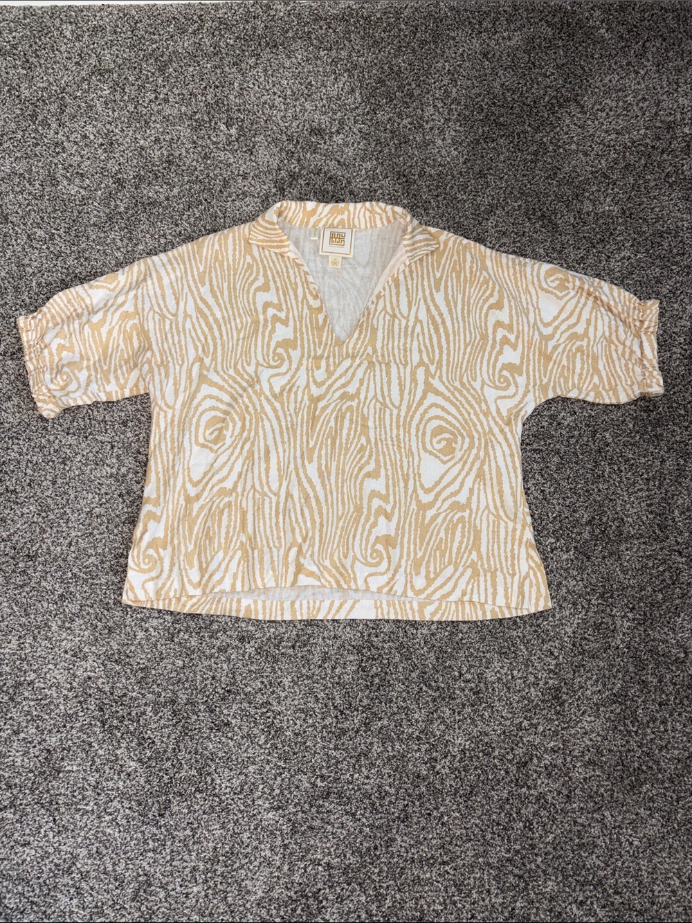 Emily McCarthy Poppy Top on Tan/White